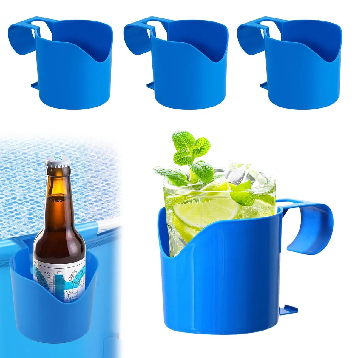 4 Stück Pool Getränkehalter, Kunststoff Getränkehalter Poolrand, Wasserbecher Hängehalter für Schwimmbecken, Poolside Dosenhalter, Zum Abstellen von Getränken und Kleinen Gegenständen