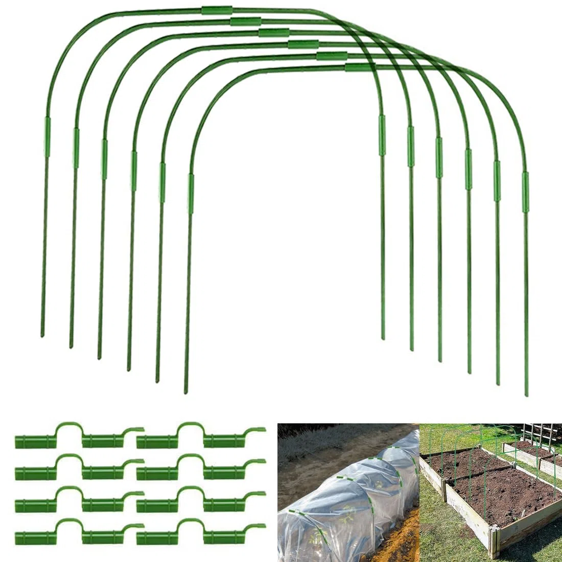 6 X Pflanztunnel, Tunnelbogen für Hochbeet, Gartenreifen Bögen für Reihenabdeckung, 80X90 cm Folientunnel Bögen, Tunnelbögen Hochbeet,Gewächshaus Bogen Reifen,Gartentunnel Bögen
