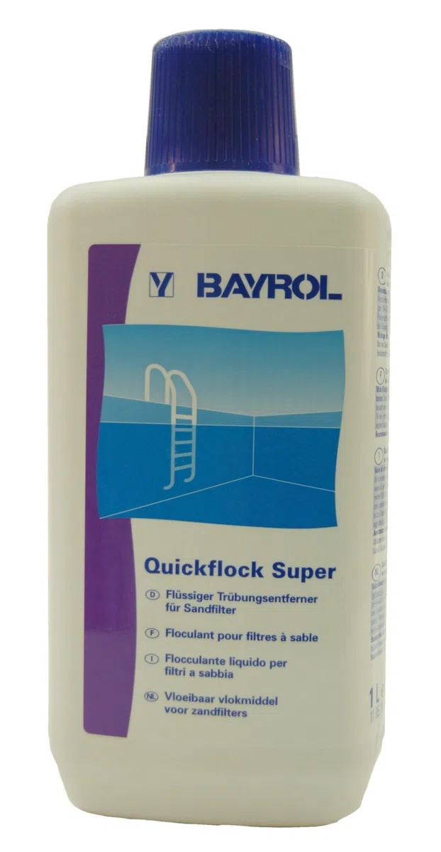 BAYROL Quickflock Super - Flüssiges Flockmittel speziell für Sandfilter mit sehr schnellem Klarmach-Effekt für besonders trübes Wasser