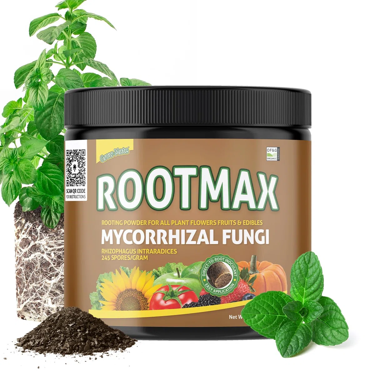 RootMax - mykorrhiza (200g) | wurzelaktivator & bewurzelungspulver für alle stecklinge, Pflanzen, Bäume, Blumen und Essbares | Direkt auf die Wurzel wirkender Inokulant | Behandelt über 40 Pflanzen